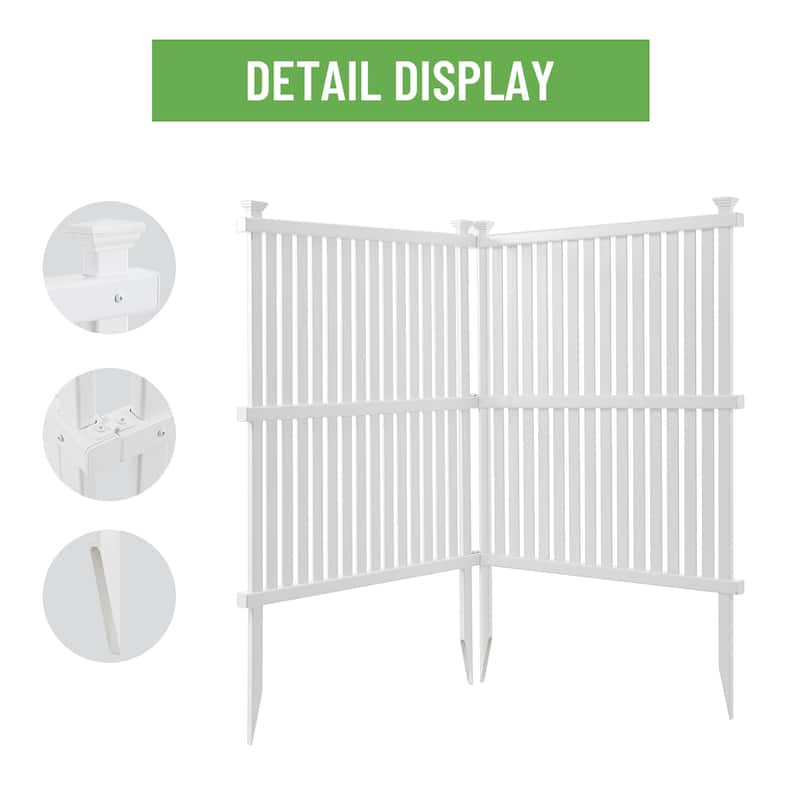 Privacy Screen Panels Kit Air Conditioner Trash Can Enclosure Vinyl White Color