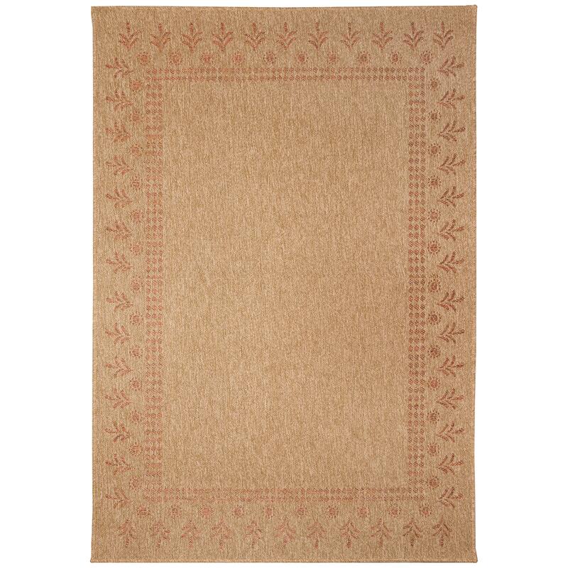 Liora Manne Sahara Block Print Border Indoor/Outdoor Rug - 3'3" x 4'11" - Terracotta
