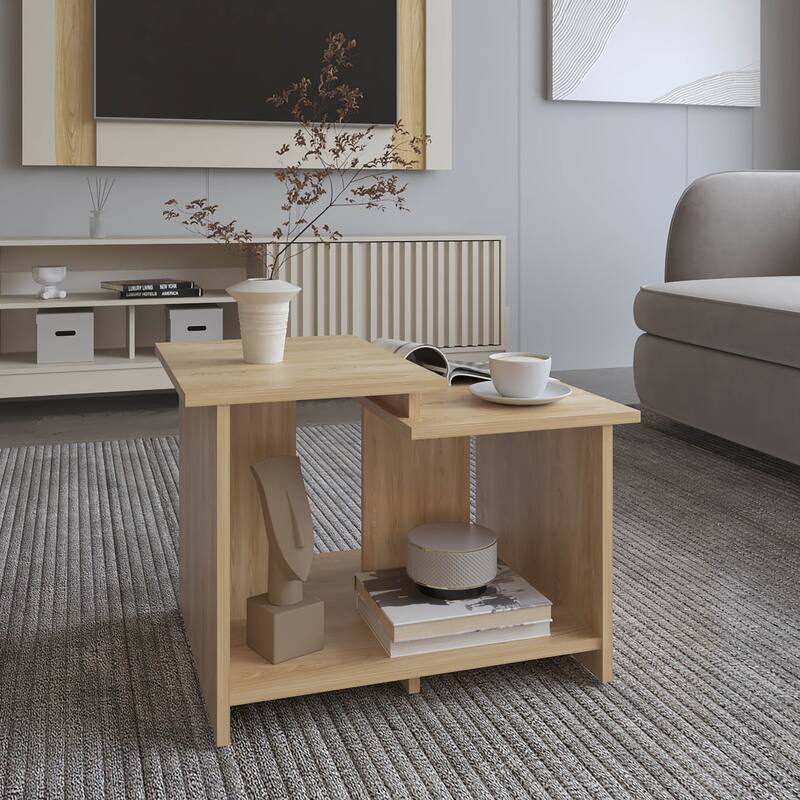 Modern design Coffee Table, 16" H,Easy assembly,FSC Certified CPSIA Compliant - Natural Wood