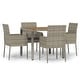 preview thumbnail 45 of 91, vidaXL 3 Piece Patio Dining Set with Cushions Black Poly Rattan - 18.9" x 21.7" x 34.6"