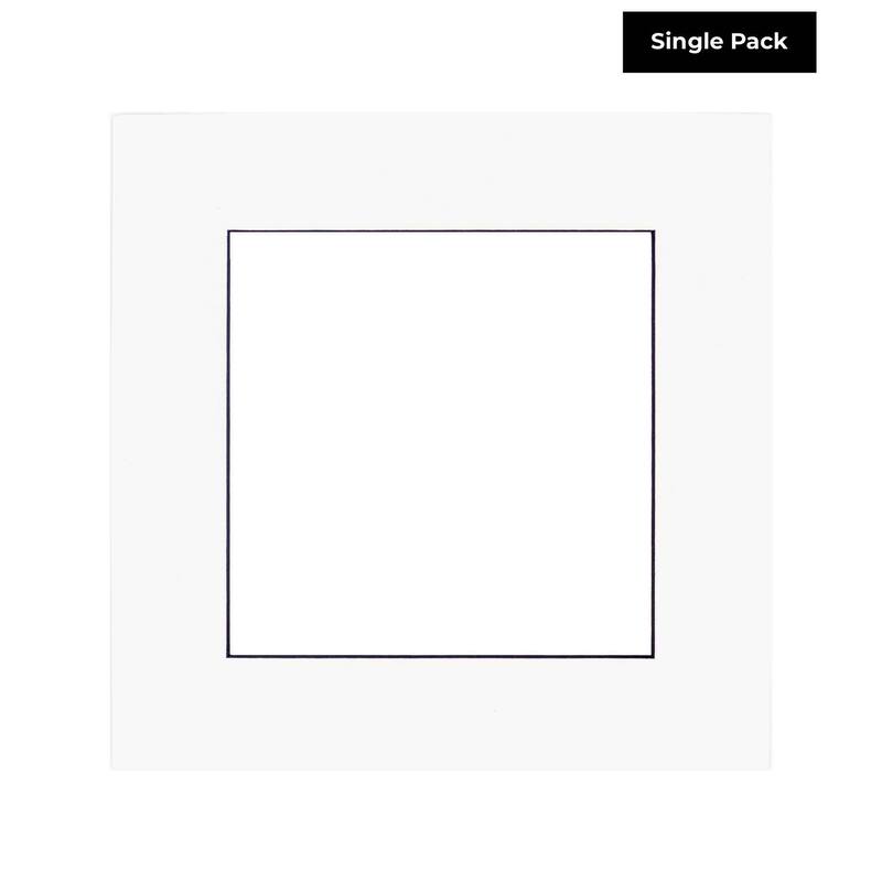 20x20 Mat for 12x12 Photo - White with Black Core Matboard for Frames Measuring 20 x 20 In - To Display Art Measuring 12 x 12 In