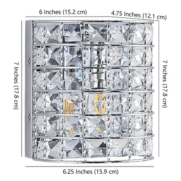 dimension image slide 0 of 3, Jayne Deco 3-Light Metal/Crystal Classic Glam LED Vanity Light, by JONATHAN Y