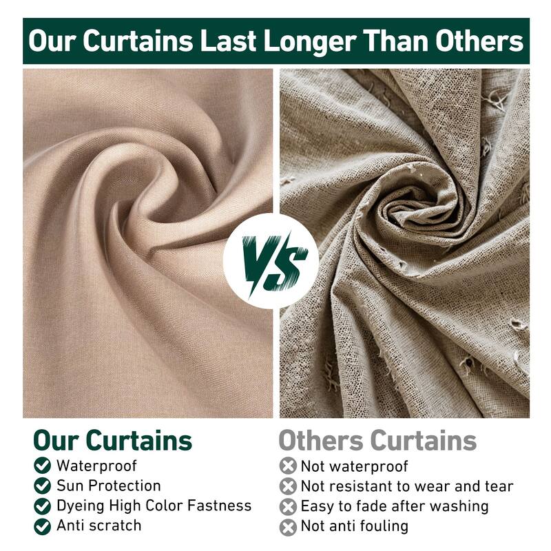 Gazebo Curtain Replacement Universal 6-Panel Sidewalls 12' x 20', Outdoor Gazebo Privacy Curtains with Zipper (Curtain Only)