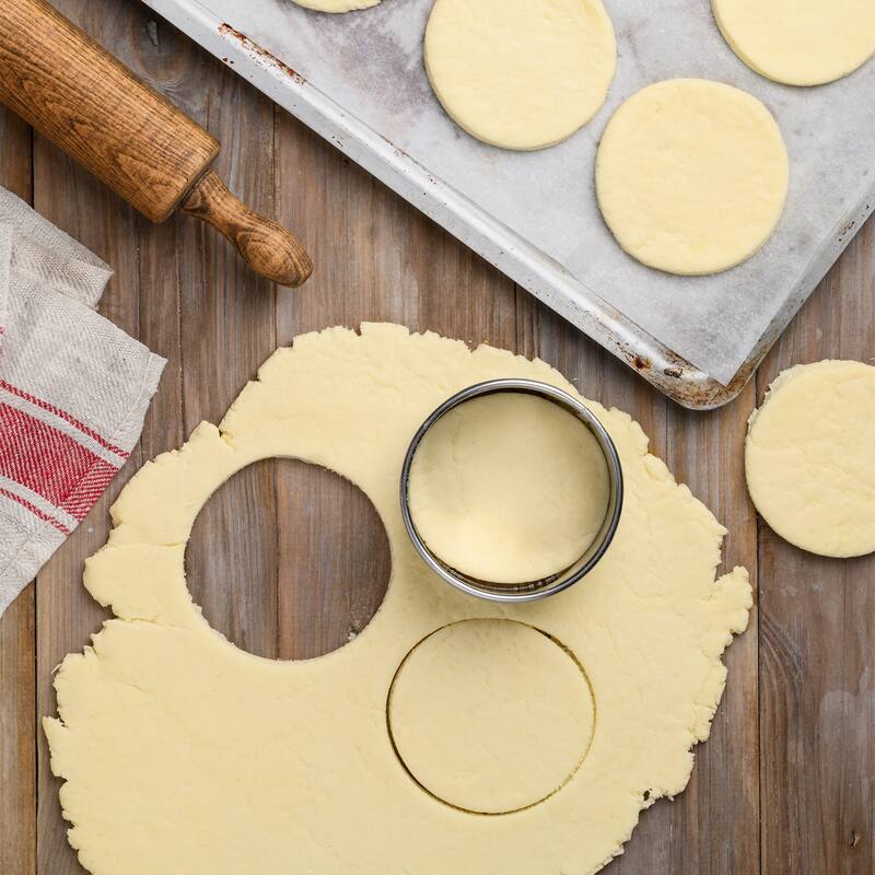 3pcs Cookie Cutters, Round Shaped Stainless Steel Biscuit Cookie Cutter - Silver