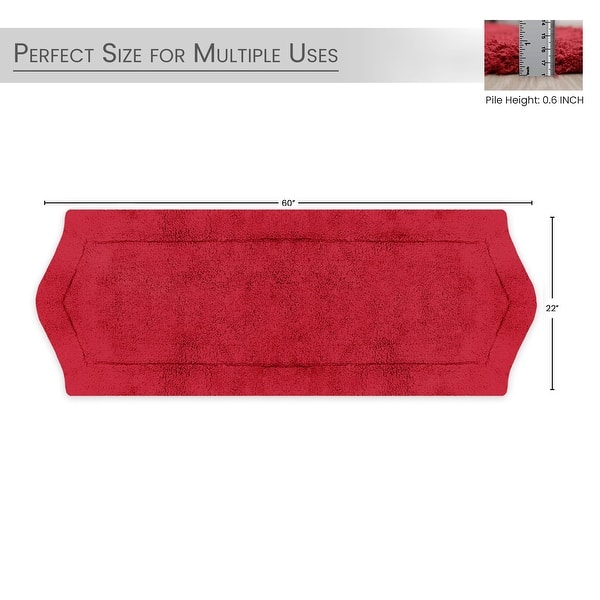 dimension image slide 12 of 15, Home Weavers Bathroom Rug, Cotton Soft, Water Absorbent Bath Rug, Non Slip Shower Rug Machine Washable 22"x60" Runner