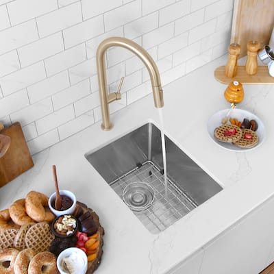 Undermount 14" Stainless Steel Single-Bowl Kitchen Sink Handmade - 14" x 18" x 10"