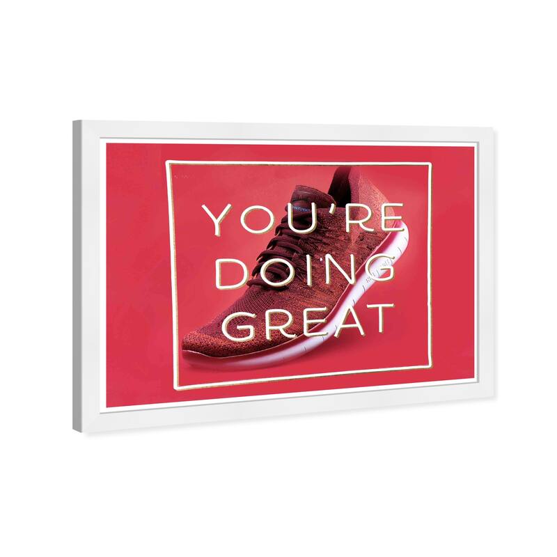 Wynwood Studio Prints Typography and Quotes Doing Great Sneaker Red and Modern & Contemporary Wall Art Canvas Print
