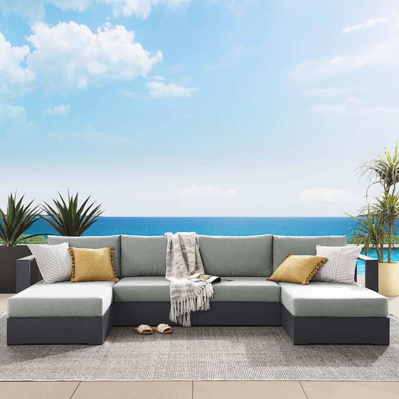 Tahoe Patio Aluminum 4-Piece Sectional Sofa Set