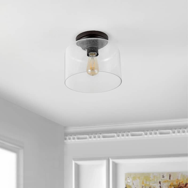 SAFAVIEH Lighting Calum Flush Mount - 10" W x 10" D x 10" H - 10Wx10Dx10H - Black