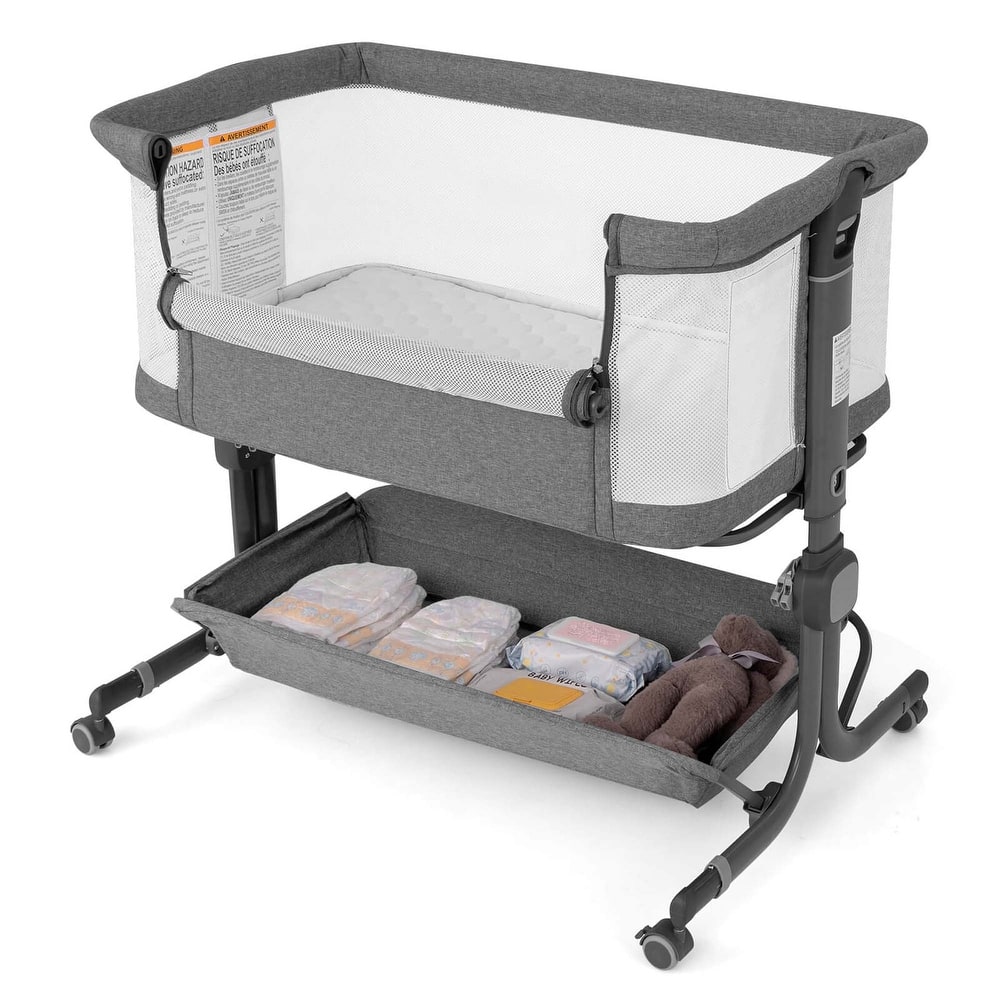 Costway Baby Bassinet Bedside Sleeper with 6-Level Adjustable Height - See Details