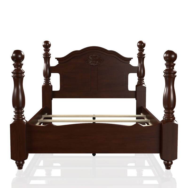 Furniture of America Weston Traditional Pine Four Poster Bed