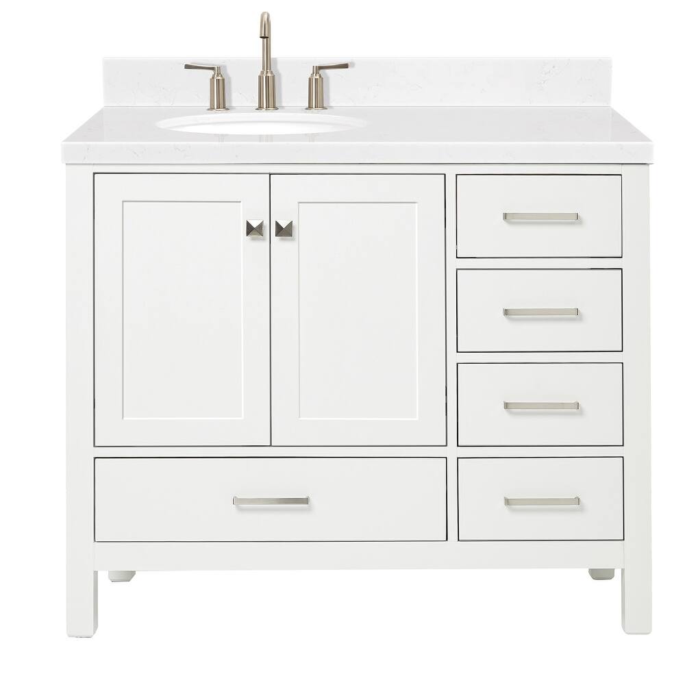 Ariel A042SLCQOVO Cambridge 43" Free Standing Single Basin Vanity Set