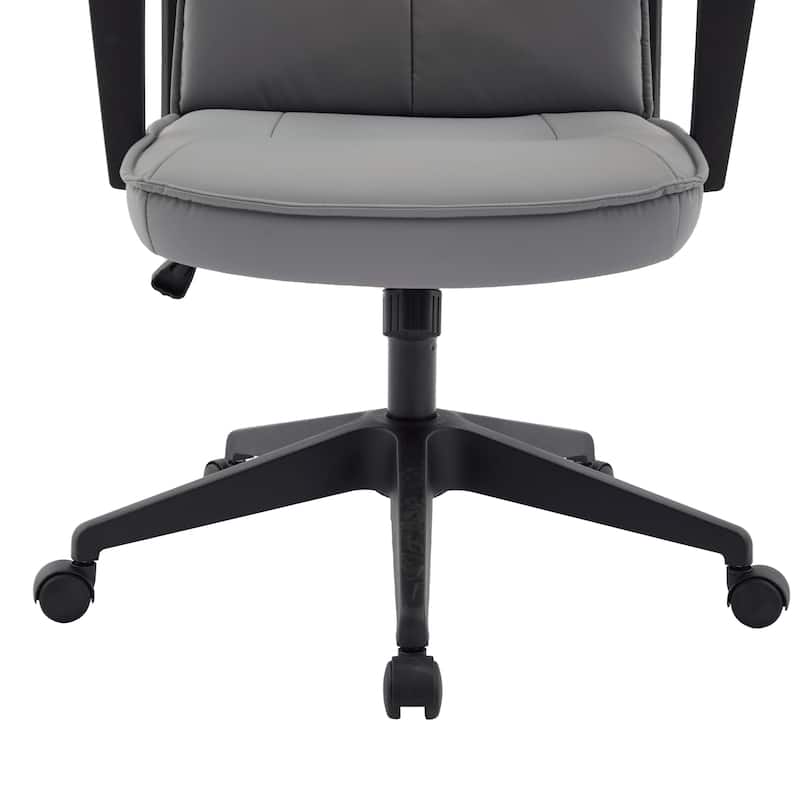 High-Back Leather/Polyester Office Chair Adjustable Height Swivel & Tilt Aiaria Series - N/A