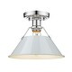 preview thumbnail 2 of 0, Yep by Golden Lighting Orwell 1-light Flush Mount in Chrome and Dusky Blue shade - Silver