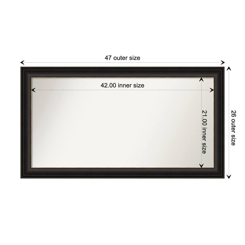 Trio Oil Rubbed Bronze Framed Non-Beveled Custom Wall Mirror, Bathroom Vanity Mirror - Outer Size: 46.5 x 25.5