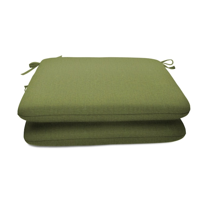 18-inch Square Solid-color Sunbrella Outdoor Seat Cushions (Set of 2) - Cast Moss