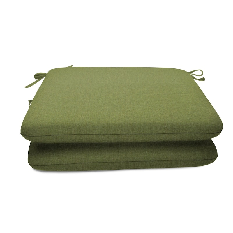 Sunbrella Solid fabric 2 pack 18 in. Square seat pad with 21 options - 18"W x 18"D x 2.5"H - Cast Moss