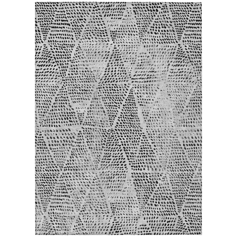 HomeRoots Geometric Transitional Rectangle Outdoor Rug