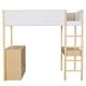 preview thumbnail 82 of 84, Modern Teddy Fleece Loft Bed with Storage Shelf, Drawers & Desk, Multi-Functional Wood Loft Bed Frame w/Soft Padding
