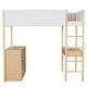 preview thumbnail 42 of 93, Teddy Fleece Loft Bed with Foldable Study Table, 4 Storage Drawers and Shelves Wood High LoftBed Frame for Bedroom