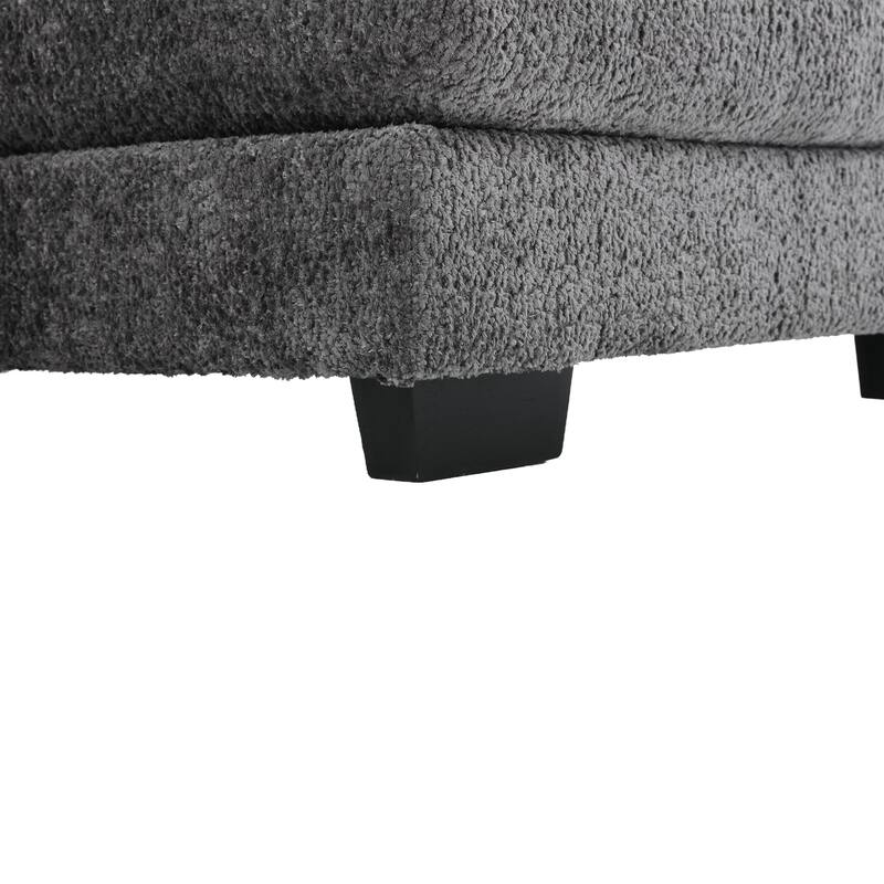 Grey 110.63'' U-Shaped 6-Seater Sectional Sofa with Modular Ottomans, Durable Couch for Living Spaces