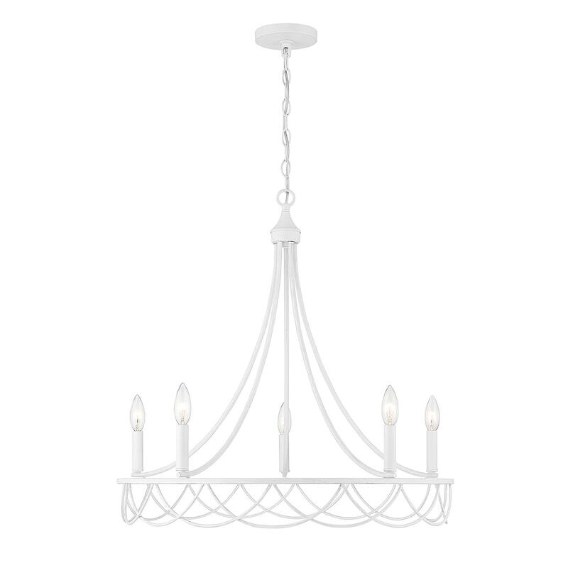 Trade Winds Daisy 5-Light Chandelier in Distressed White