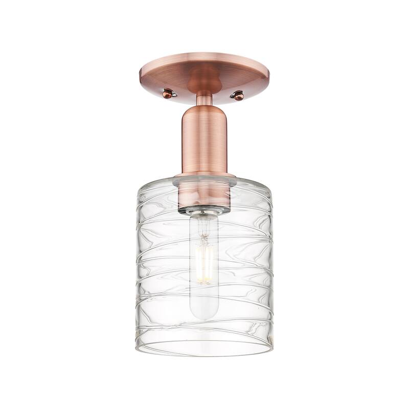 Innovations Lighting Endless Possibilities Arcadia - Cobbleskill - 1 Light 5" Semi-Flush Mount - Deco Swirl/Antique Copper