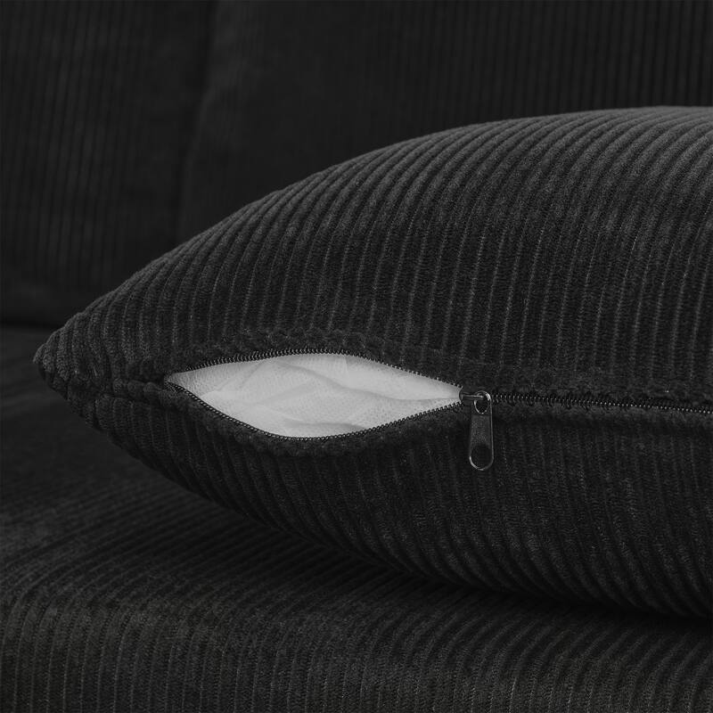 Modular Cloud Sectional Couch, Modern Upholstered L-Shaped Sofa with Removable Ottoman