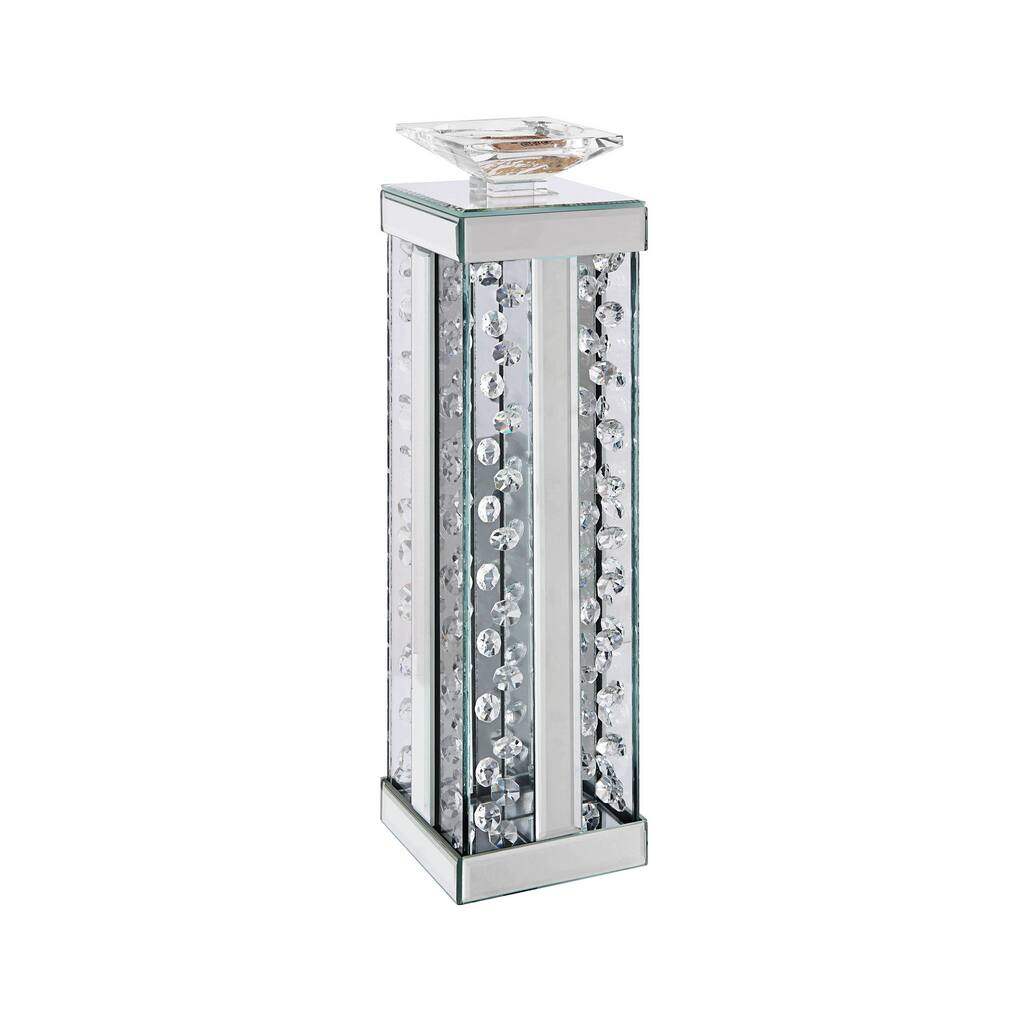 ACME Nysa Accent Candleholder in Mirrored and Faux Crystals