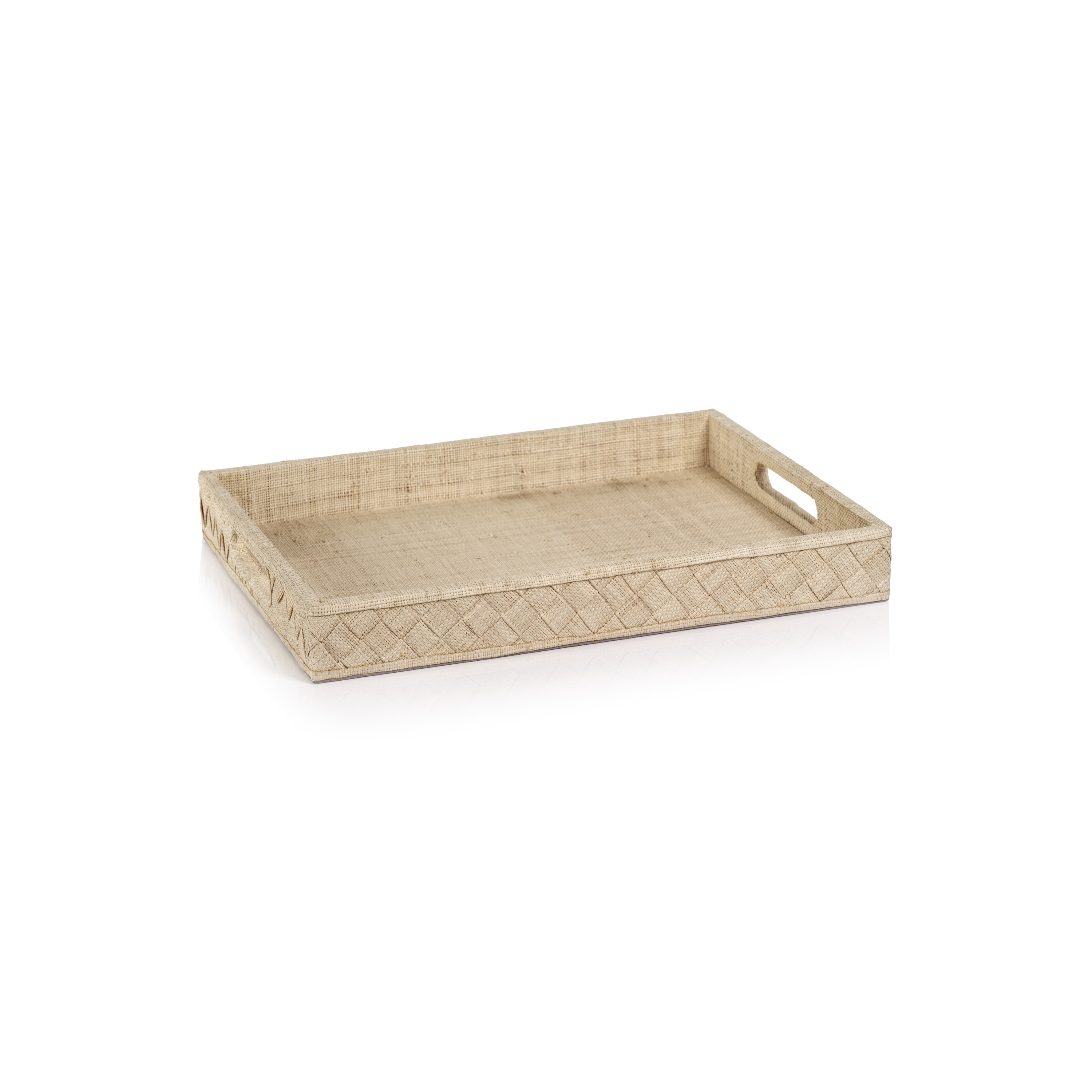 Lazarev Woven Raffia Serving Tray