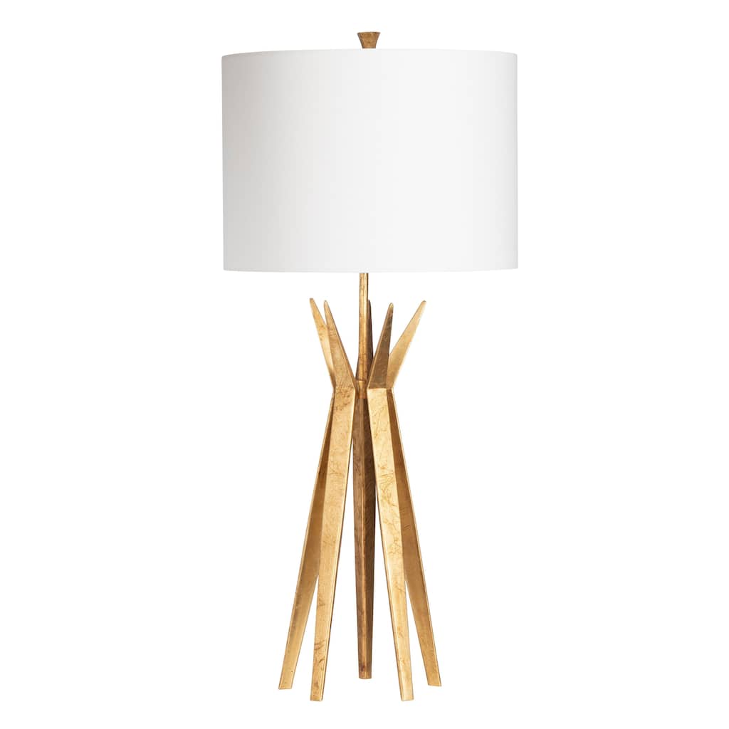 Capri 3-Way Metal Table Lamp with White Linen Shade