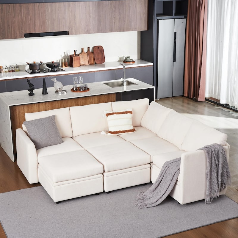 9 Seater Modular Sectional Sofa Couch with Underseat Storage