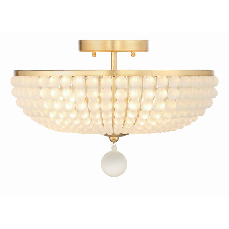 Bella 4 Light Antique Gold Ceiling Mount - 18"W x 12"H