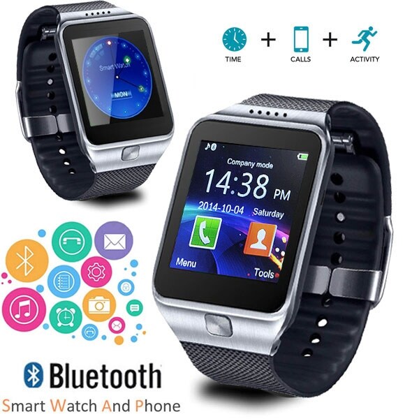 Indigi® Stylish GSM Wireless SmartWatch & Phone + SMS notification + Sleep/Step Monitor (iOS Android Compatible)