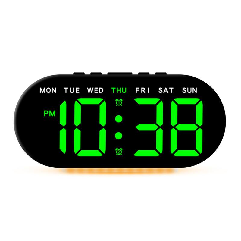 Oval Digital Alarm Clock Bedroom, Alarm Clocks Big Number Dimmable Snooze, 12/24H Deep for Sleepers 7.1 x 3.1 x 1.2 inch