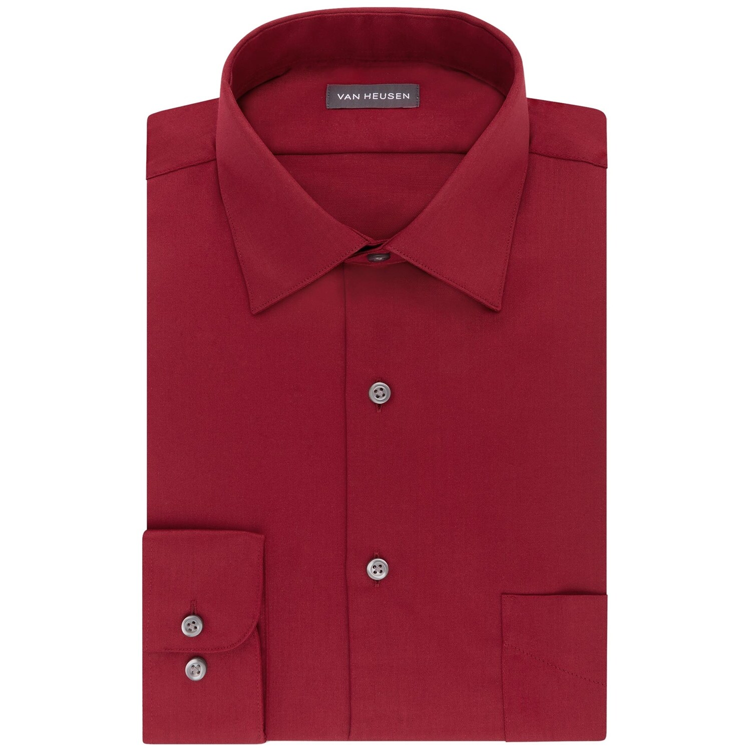 New Van Heusen Men's Athletic-Fit Lux Sateen Spread-Collar Dress Shirt MSRP $45