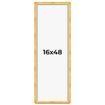 16x48 Shadow Box Frame Gold | 1.625 Inches Deep Real Wood Traditional