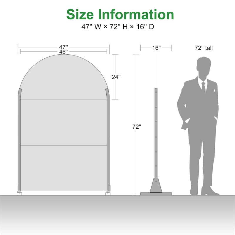 Dovelina 6ft.Outdoor Freestanding Metal Privacy Screen Decorative Garden Fence - 72"x47"