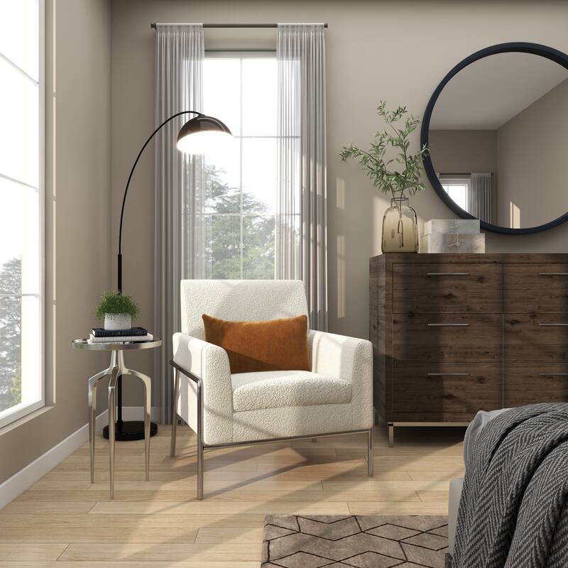 Sleek Aluminum Metal Tray Inspired Accent Table with 3 Tripod Legs - Black, Gold, Silver