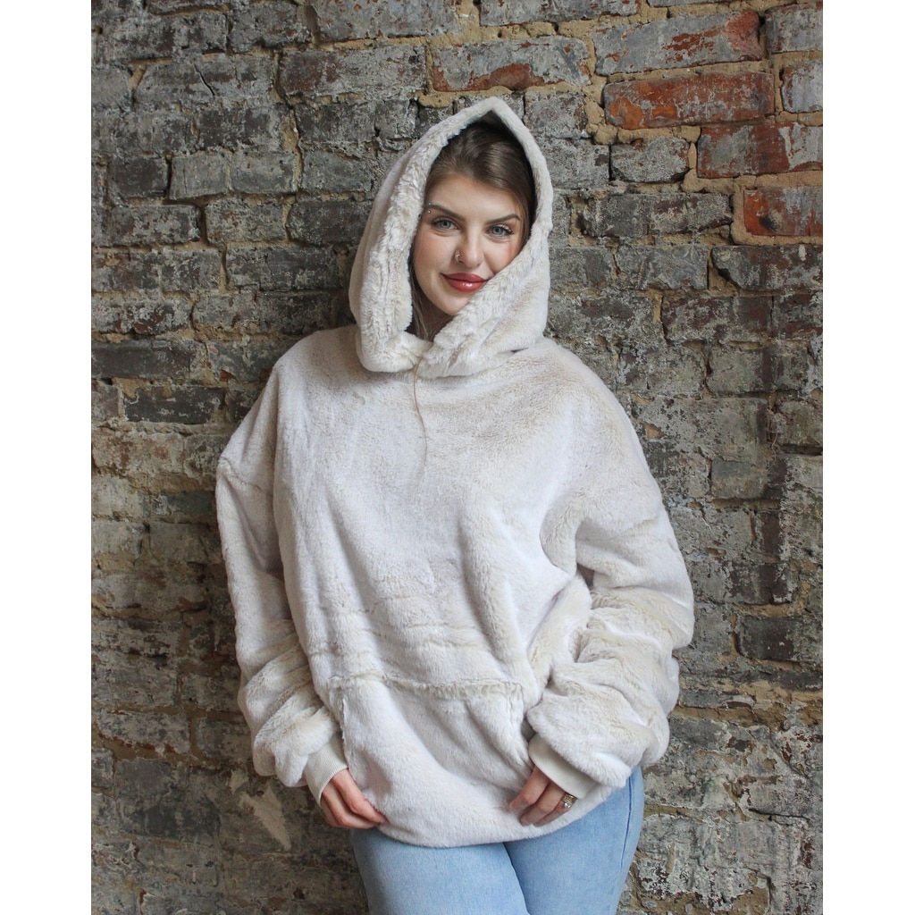 Coma Inducer Bunny Soft Faux Fur Plush Hoodie