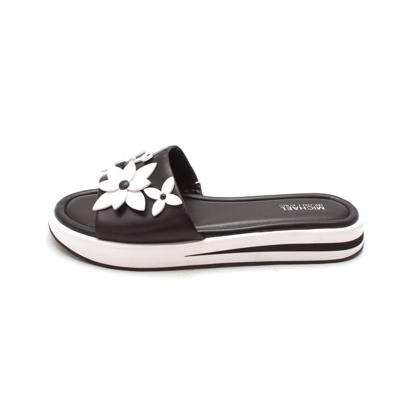 Shop MICHAEL Michael Kors Womens Lola slide Leather Open Toe Casual Slide Sandals - 7.5 - On ...