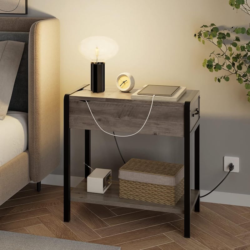 IDEALHOUSE Charging Station End Table