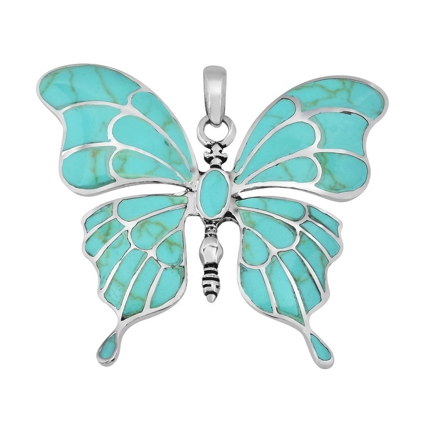 Handmade Gorgeous Big Butterfly Sterling Silver Pendant (Thailand). Opens flyout.