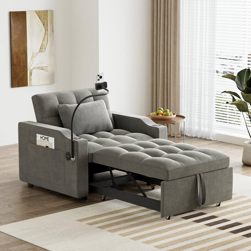 Ouyessir 3 in 1 Multi-Functional Convertible Single Sleeper Sofa Bed for Small Living Spaces