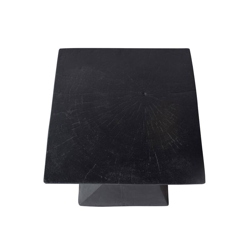 12.5" Modern Round Side Table with Twisted Hourglass Structure and Wood-like Finish