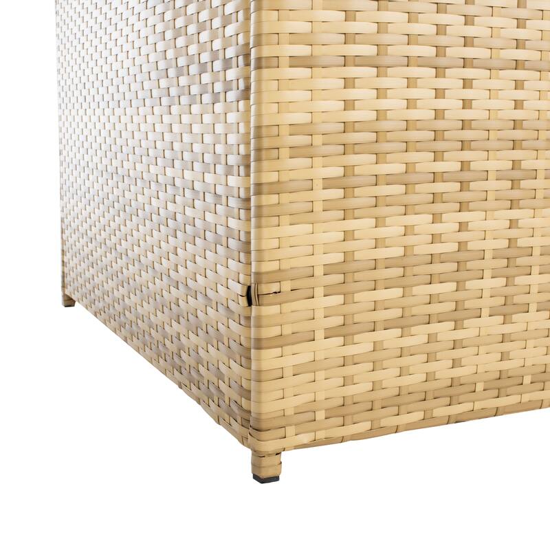 SAFAVIEH Helga Outdoor 4-Piece Conversation Patio Set with Storage - 57"W x 31"D x 26"H