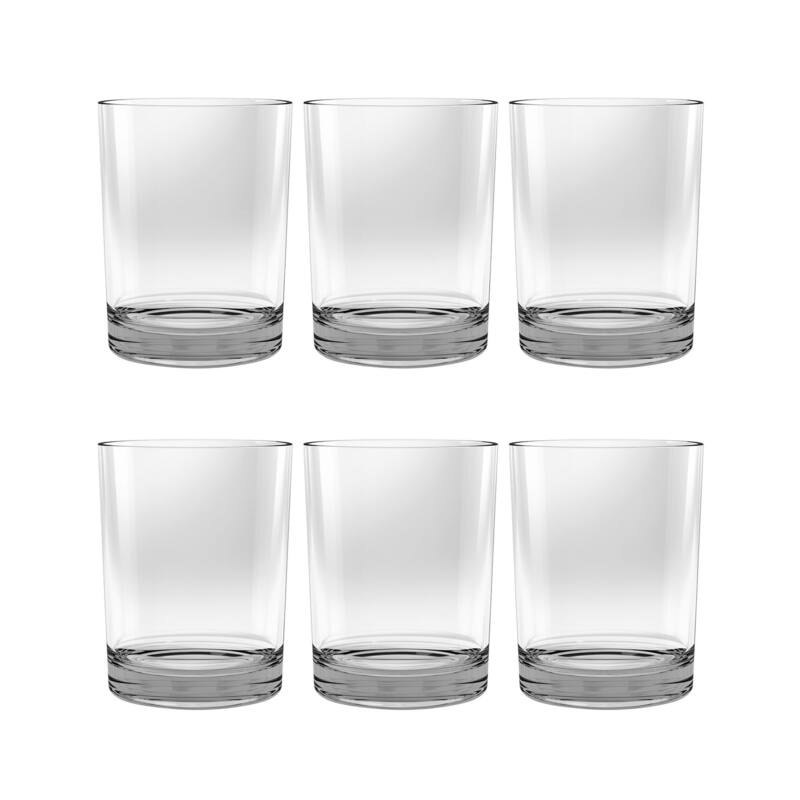 Abode Homewares Montana Heavy Base DOF, Clear, 16.5 oz. Set of 6 - Set of 6
