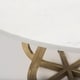 preview thumbnail 6 of 10, Laurent White Marble Top w/Gold Metal Base Dining Table - Off White