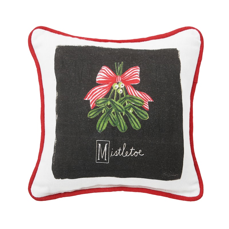 Mistletoe Alphabet Printed Throw Pillow