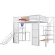 preview thumbnail 12 of 22, Industrial Full Size Loft Bed with Basketball Hoop, Slide & Stairs, Heavy Duty Metal Loft Bed Frame with Shelf, Desk & Wardrobe